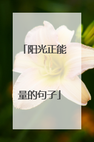 阳光正能量的句子
