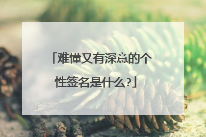 难懂又有深意的个性签名是什么?
