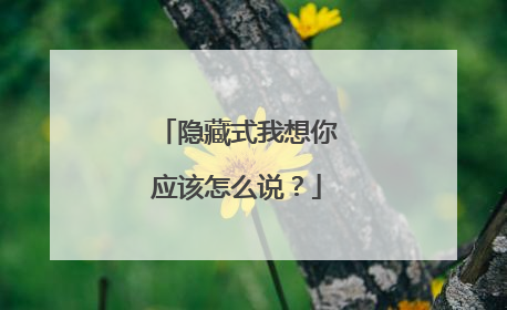 隐藏式我想你应该怎么说?