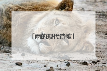 雨的现代诗歌