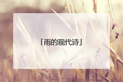 雨的现代诗