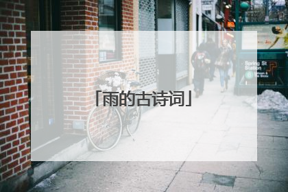 雨的古诗词