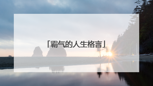 霸气的人生格言
