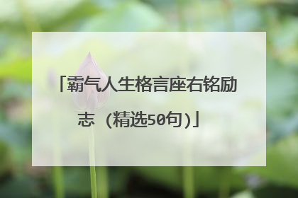 霸气人生格言座右铭励志 (精选50句)