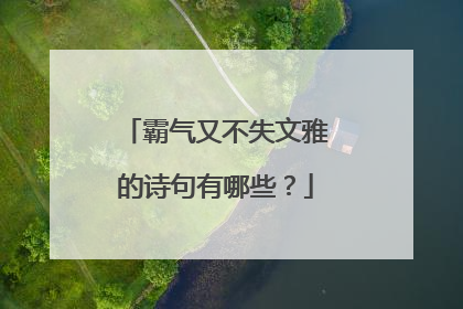 霸气又不失文雅的诗句有哪些?