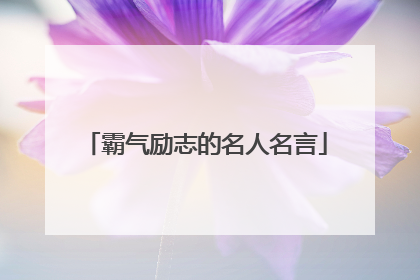 霸气励志的名人名言