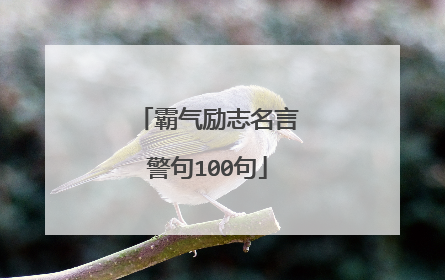 霸气励志名言警句100句