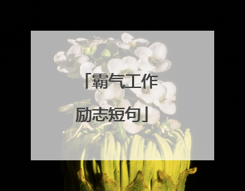 霸气工作励志短句
