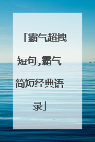 霸气超拽短句,霸气简短经典语录