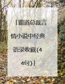 霸道总裁言情小说中经典语录收藏(44句)
