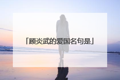 顾炎武的爱国名句是