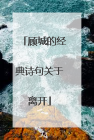 顾城的经典诗句关于离开