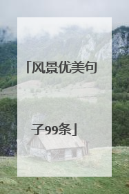 风景优美句子99条