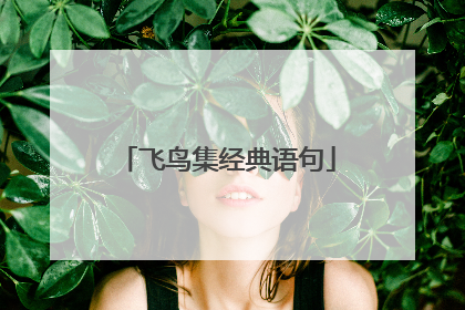 飞鸟集经典语句