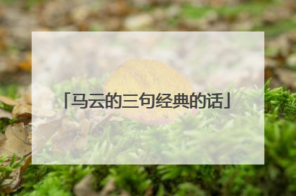 马云的三句经典的话