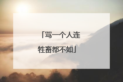 骂一个人连牲畜都不如