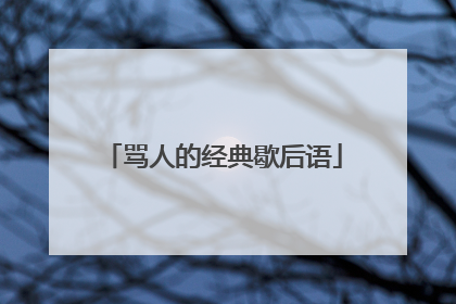 骂人的经典歇后语