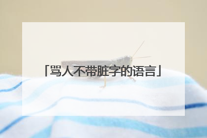 骂人不带脏字的语言