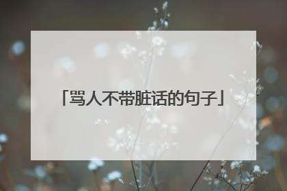 骂人不带脏话的句子