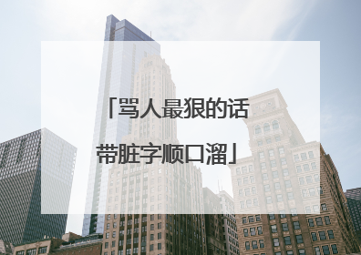 骂人最狠的话带脏字顺口溜
