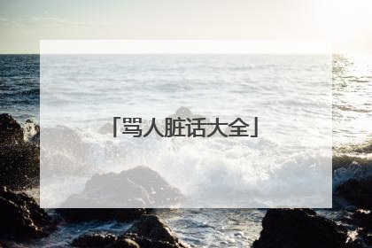 骂人脏话大全