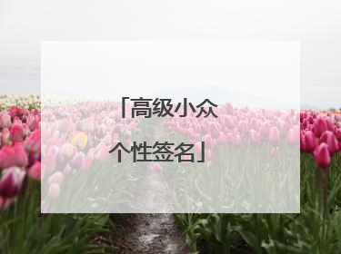 高级小众个性签名