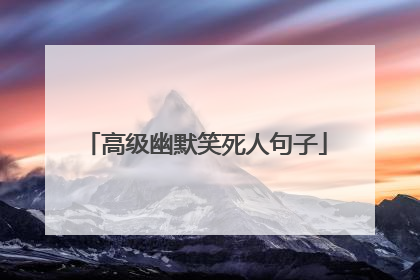 高级幽默笑死人句子