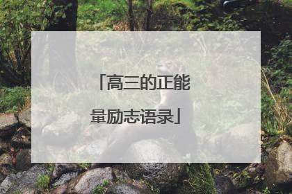 高三的正能量励志语录