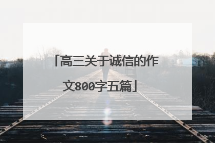 高三关于诚信的作文800字五篇
