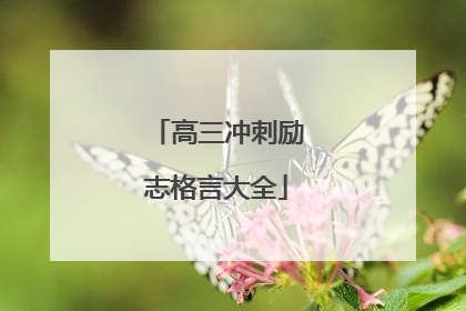 高三冲刺励志格言大全