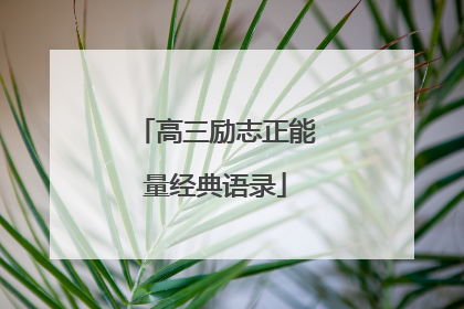 高三励志正能量经典语录
