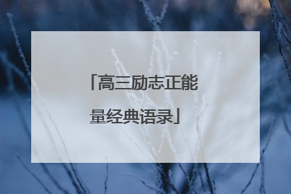 高三励志正能量经典语录