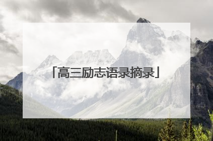 高三励志语录摘录
