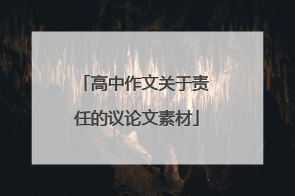 高中作文关于责任的议论文素材