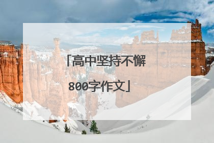高中坚持不懈800字作文