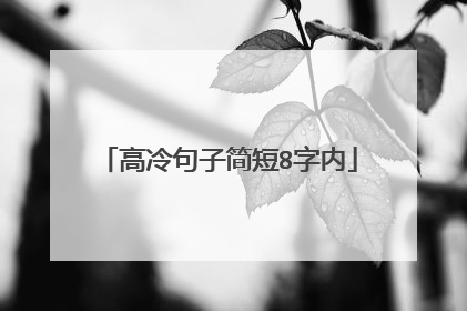 高冷句子简短8字内