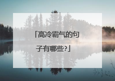 高冷霸气的句子有哪些?