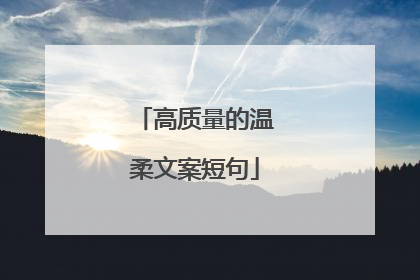 高质量的温柔文案短句