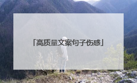 高质量文案句子伤感