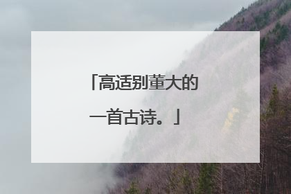 高适别董大的一首古诗。