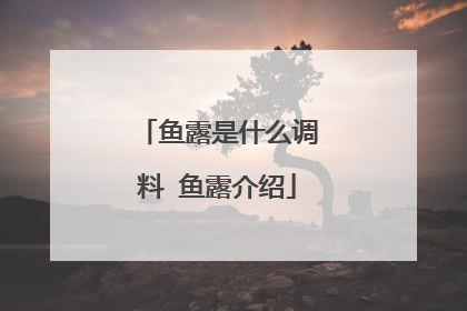 鱼露是什么调料 鱼露介绍