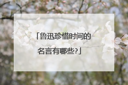 鲁迅珍惜时间的名言有哪些?