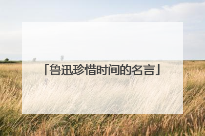 鲁迅珍惜时间的名言