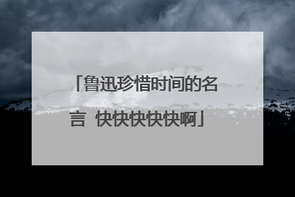 鲁迅珍惜时间的名言 快快快快快啊