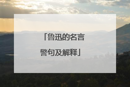 鲁迅的名言警句及解释