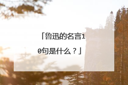 鲁迅的名言10句是什么?