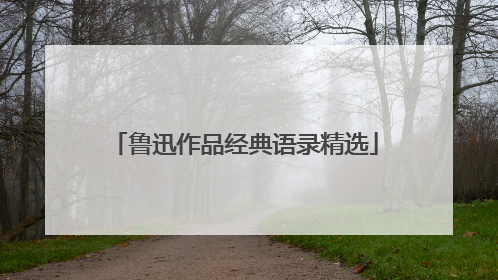 鲁迅作品经典语录精选