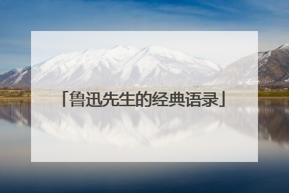 鲁迅先生的经典语录