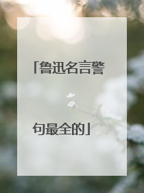 鲁迅名言警句最全的