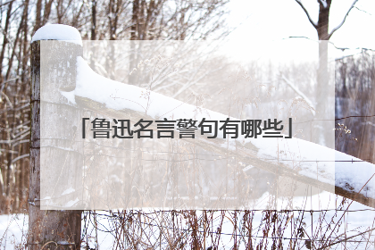 鲁迅名言警句有哪些